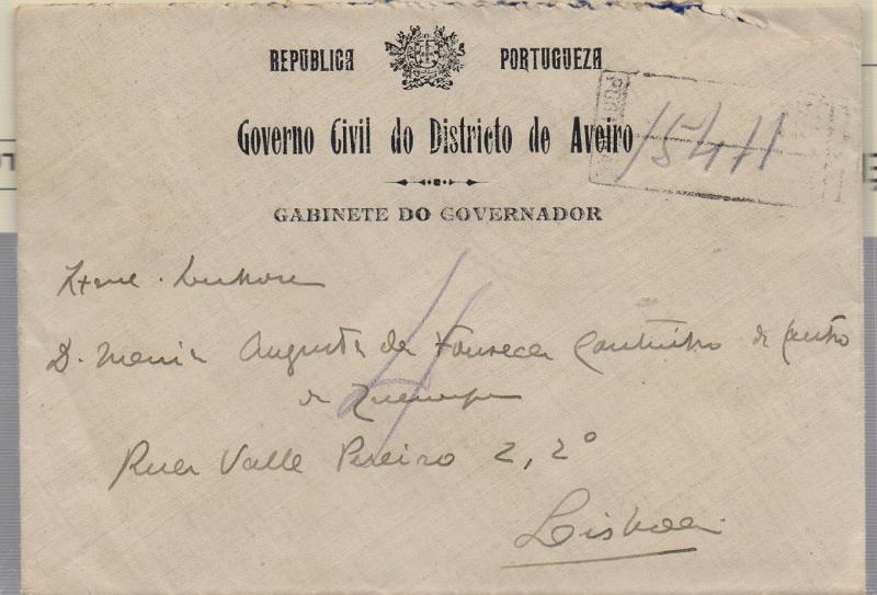 2641 v.jpg -     Lote:    2641 (verso)      Lotes pelo Correio              Descrição:         1912/20 &mdash; Ceres. Sobrescrito circulado registado de Aveiro (12.08.18) para Lisboa (14.08.18) com selos de 1 &frac12; c CE209 e par de 3 &frac12; c CE225.        Carta       Valor Base:     &euro; 10,00     Valor Venda:     &euro;      